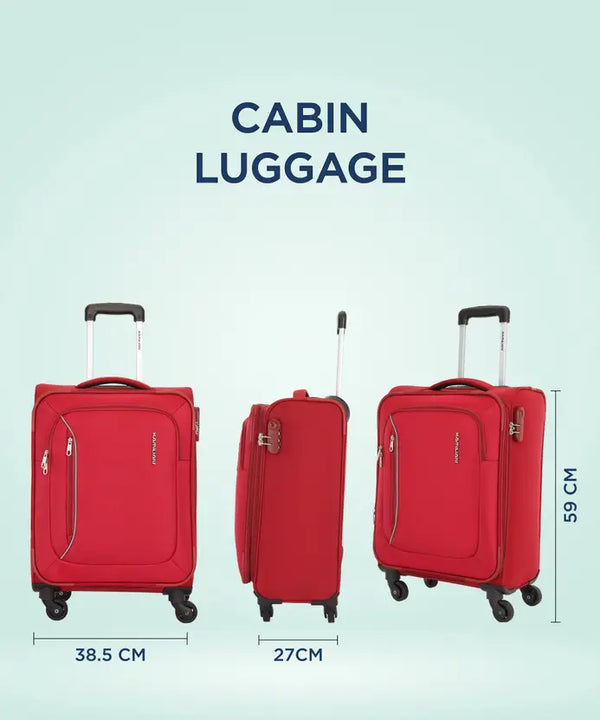 Kamiliant Sienna 59cm Red Cabin Suitcase with 4 Wheels