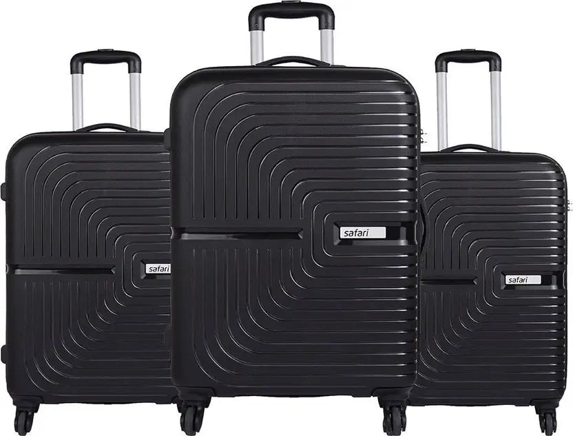 Safari Hard Body Set Of 2 Luggage 4 Wheels - Eclipse Set 4W - Black, Silver