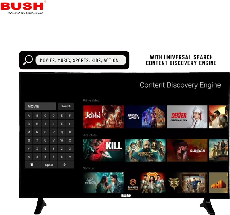 Bush 32 Inch QLED Smart Android TV | Bezel-Less, Dolby Audio (2025 ...