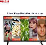 Bush QLED 108 cm (43 inch) Full HD LED Smart Android Based TV 2025 Edition with Remote, Frameless Design and Free to Air channel movie box and Sound bar (QLED-43) BB4300S PRO