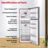 LG 343 L, 2 Star, Convertible, Smart Inverter, Frost Free Double Door Refrigerator (GLT3426SNDS, Dazzle Steel, Express Freeze & Multi Air Flow)