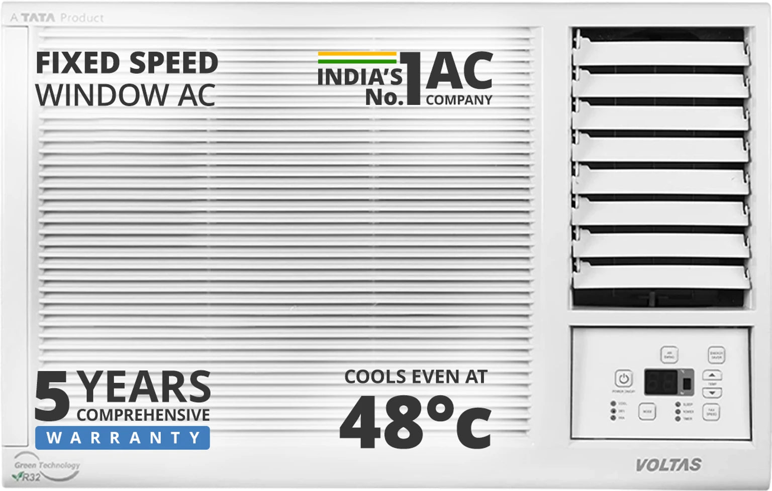 Voltas 2025 Model 1 Ton 3 Star Window Inverter (123 Vectra Platina(4011481), White)