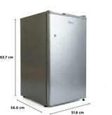 Midea, 100 L, Direct Cool Ref , 1 Star, Silver,MDRD100D1HLSS