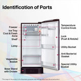 LG 185 L, 5 Star, Smart Inverter, Direct Cool Single Door Refrigerator (GLD1956ZAPI, Purple Ilan, Fit Max Chiller Tray, Base stand with Drawer & Runs on Home Inverter)