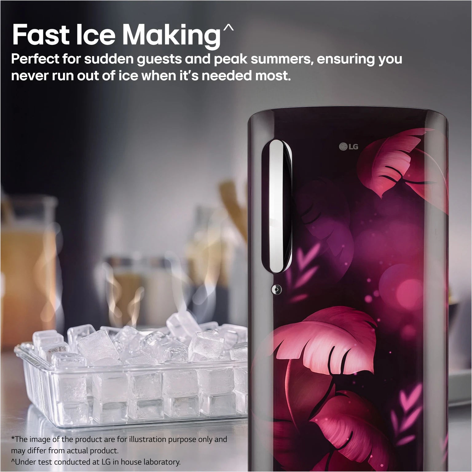 LG 185 L, 5 Star, Smart Inverter, Direct Cool Single Door Refrigerator (GLD1956ZAPI, Purple Ilan, Fit Max Chiller Tray, Base stand with Drawer & Runs on Home Inverter)