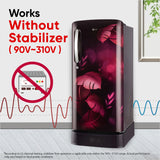 LG 185 L, 5 Star, Smart Inverter, Direct Cool Single Door Refrigerator (GLD1956ZAPI, Purple Ilan, Fit Max Chiller Tray, Base stand with Drawer & Runs on Home Inverter)