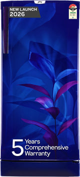 Godrej 185L 4 Star Single Door Refrigerator with 24 Days Farm Freshness, Advanced Inverter Technology Jumbo Vegetable Tray, Toughened Glass Shelves & 5 Years Warranty (RD 195DN TAI MN BL, Marine Blue)