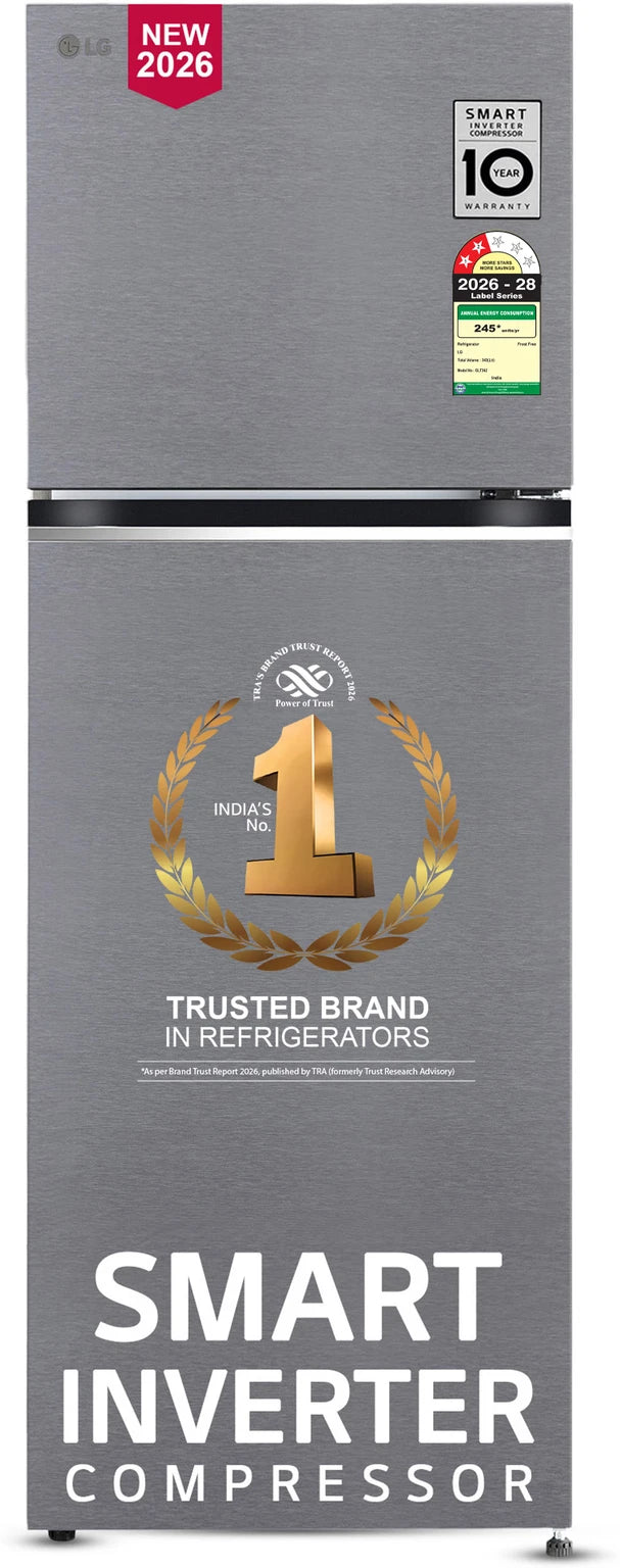 LG 343 L, 2 Star, Convertible, Smart Inverter, Frost Free Double Door Refrigerator (GLT3426SNDS, Dazzle Steel, Express Freeze & Multi Air Flow)