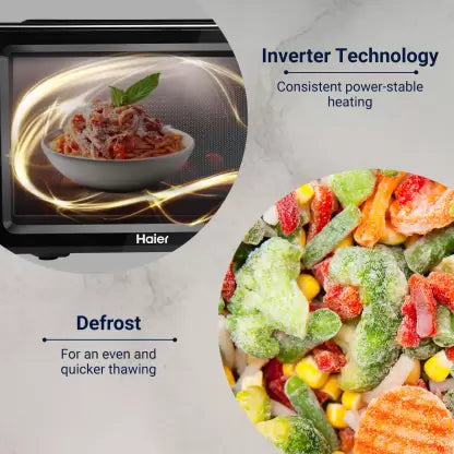 Haier 19 L Inverter Technology, Light Weight, Defrost, 5 Power Levels Solo Microwave Oven