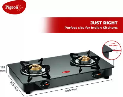 Pigeon Brunet Glass Manual Gas Stove