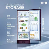 IFB 197L 5 Star Direct-Cool Single Door Refrigerator with Advanced Inverter Compressor (2024, IFBDC-2235DRBED, Midnight Bloom Red) Extraordinary Storage with Humidity Controller with Base Drawer