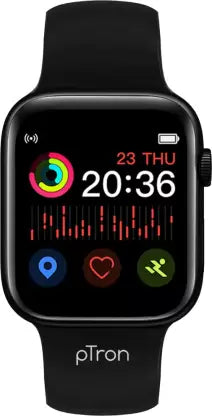 PTron Pulsefit P261 Smartwatch  (Black Strap, Regular)