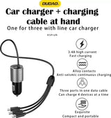 DUDAO 40.8 W Qualcomm 3.0 Turbo Car Charger (Black, With USB Cable)