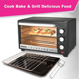 Inalsa Quick Chef 16BK 16L OTG with Baking Pan, Grill Tray, Crumb Tray & Tray Handle, BlackInalsa OTG Quick Chef 16BK