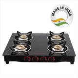 Butterfly Rapid 4 Glass Manual Gas Stove  (4 Burners)