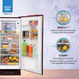 Voltas Beko by A Tata Product 183 L Direct Cool Single Door 5 Star Refrigerator with Base Drawer (Vivi Wine, RDC215A / W0VWR0M0B00GO)