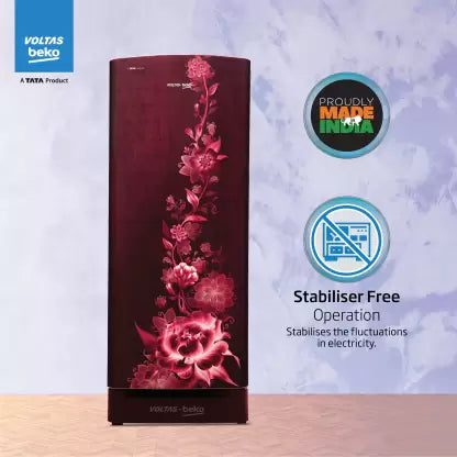 Voltas Beko by A Tata Product 183 L Direct Cool Single Door 5 Star Refrigerator with Base Drawer (Vivi Wine, RDC215A / W0VWR0M0B00GO)