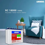 LUMINOUS Red Charge RC 18000 Tall Long Backup Tubular Inverter Battery