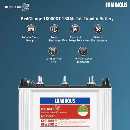 LUMINOUS RC18000ST Tubular Inverter Battery (150Ah)