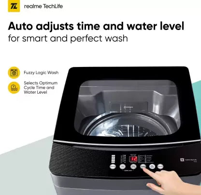 realme TechLife 7.5 kg 5 Star Rating Fabric Safe Wash Fully Automatic Top Load Washing Machine Grey