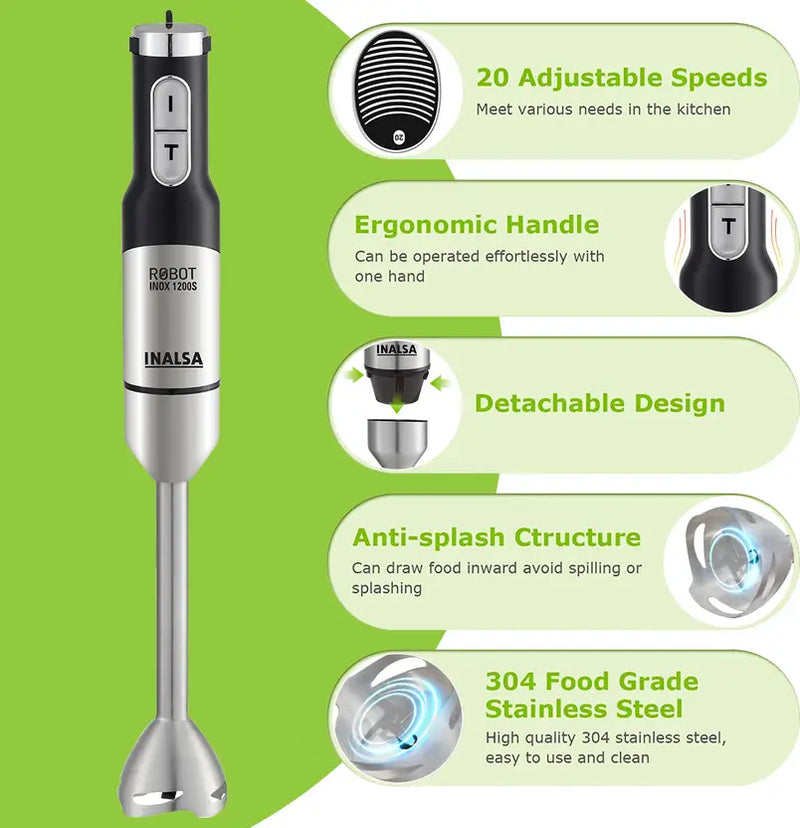 Inalsa Hand Blender Robot Inox 1200S