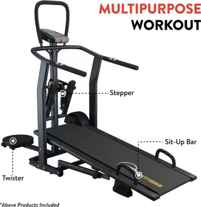 Buy RPM Fitness by Cultsport RPM800 4 in 1 Multifunction with Diet Plan Trainer Led Sessions Manual Treadmill Online Neverowned India