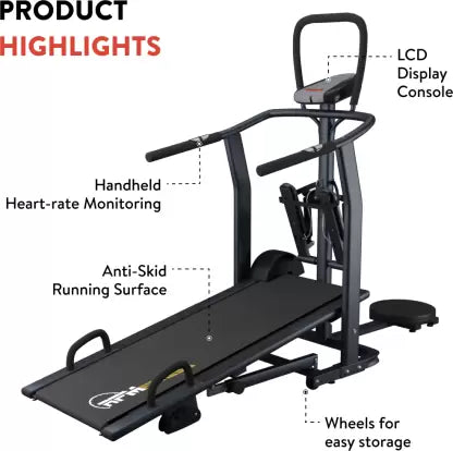 RPM Fitness by Cultsport RPM800 4 in 1 Multifunction with Diet Plan & Trainer Led Sessions Manual Treadmill