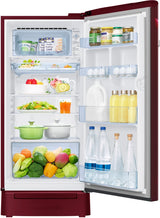 Samsung 189L 5 Star Inverter Direct-Cool Single Door Refrigerator Appliance (RR21C2H25RZ/HL,Midnight Blossom Red) Base Stand Drawer