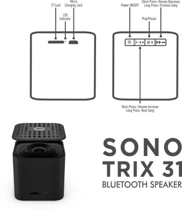 QUANTUM Sonotrix 31 3 Bluetooth Speaker, Water proof (Black) 3 W Bluetooth Speaker (Black, Stereo Channel)