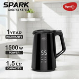 Pigeon Spark Digital 1500W With Stainless Steel Body Electric Kettle (1.5 L, Black)