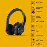 PHILIPS TAA4216BK/00Headphones, 35H Play Time, 40mm Dynamic Drivers, IP55 Proof Bluetooth