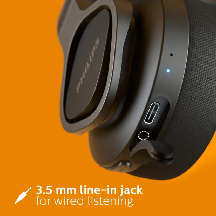 PHILIPS TAA4216BK/00Headphones, 35H Play Time, 40mm Dynamic Drivers, IP55 Proof Bluetooth