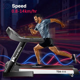 Powermax Fitness TDA-111 (4HP Peak) LCD Disp., BMI, Spring Resistance, Pro-Workout Foldable Home Treadmill