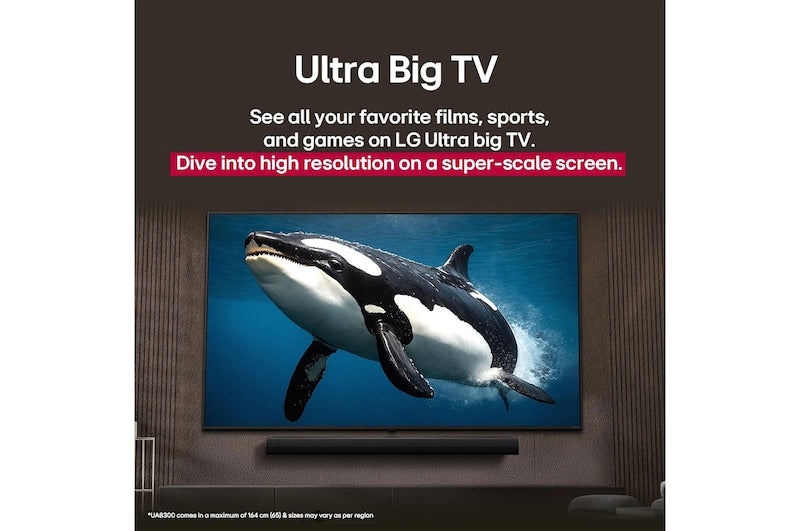 LG 164 cm (65) 4K UHD AI TV (UA8300), AI Processor Gen8, FILMMAKER MODE ™, with Dolby Atmos 2025