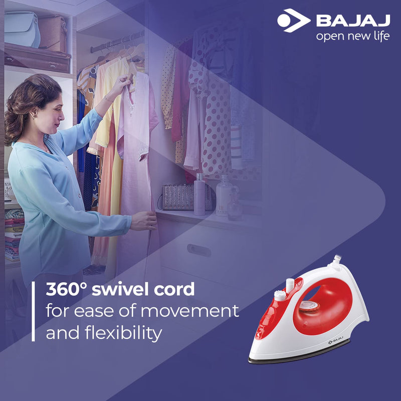Bajaj Majesty MX 15 Steam Iron White/Red (Steam Iron)