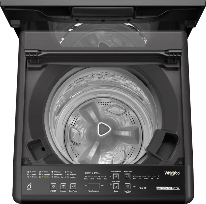 Whirlpool 6 Kg 5 Star Royal Fully-Automatic Top Loading Washing Machine (WHITEMAGIC ROYAL 6 GENX, Grey, ZPF Technology)
