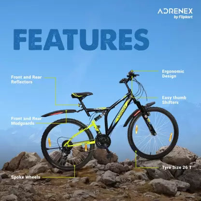 Adrenex by Flipkart Xplore XP 700 85% Assembled with Dual Suspension 26 T Mountain Cycle
