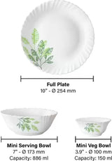 Larah by Borosil Pack of 13 Opalware Fauna Dinner Set Dinner Set