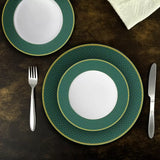 cello Pack of 18 Opalware Solitaire Series Emerald | Extra Strong | Light Weight | Dishwasher Safe | Dinner Set