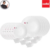 cello Pack of 18 Opalware Dazzle Lush Fiesta,Pieces Dinner Set