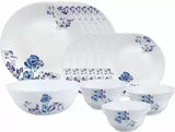 Larah by BOROSIL BULE CASCADE Opalware Dinner Set |15 Pieces