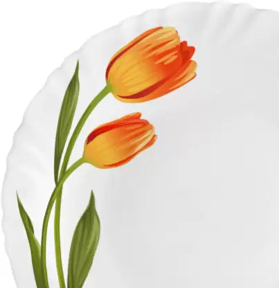 cello Pack of 22 Opalware Dazzle Series Spring Tulip Crockery Set |Dishwasher Safe| Light-Weight Dinner Set