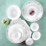 Larah by Borosil Pack of 34 Opalware Garland Galaxy Series Dinner Set (Microwave Safe)