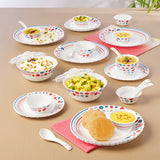Larah by Borosil Pack of 34 Opalware Pastel Galaxy Series Dinner Set (Microwave Safe)