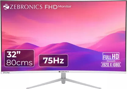 ZEBRONICS 81.28 cm (32 inch) Curved Full HD VA Panel Wall Mountable Monitor (ZEB -AC32FHD LED)