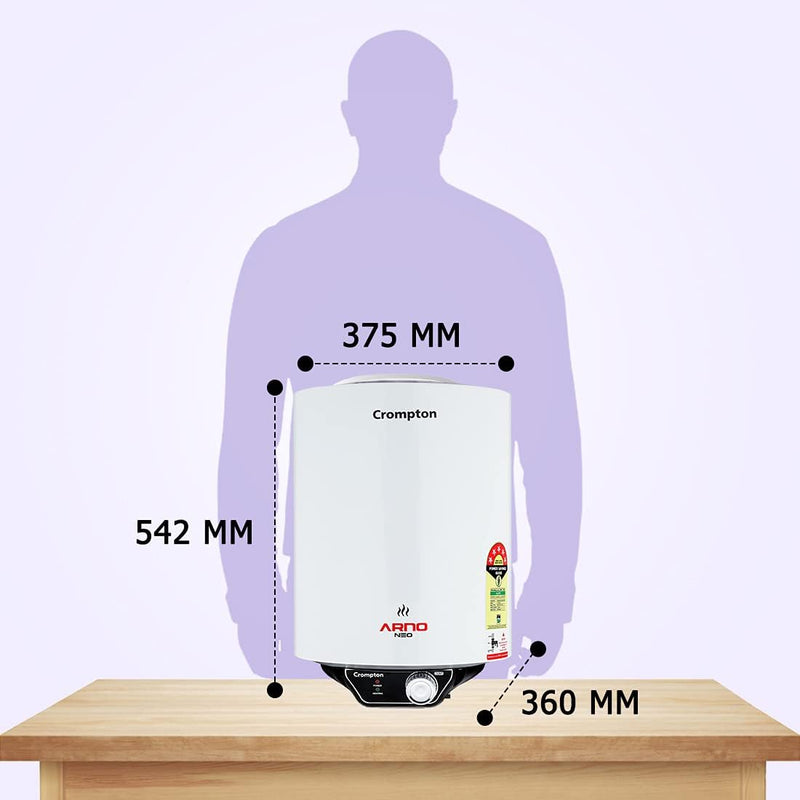 Crompton 25 L Storage Water Geyser (Arno Neo, White)