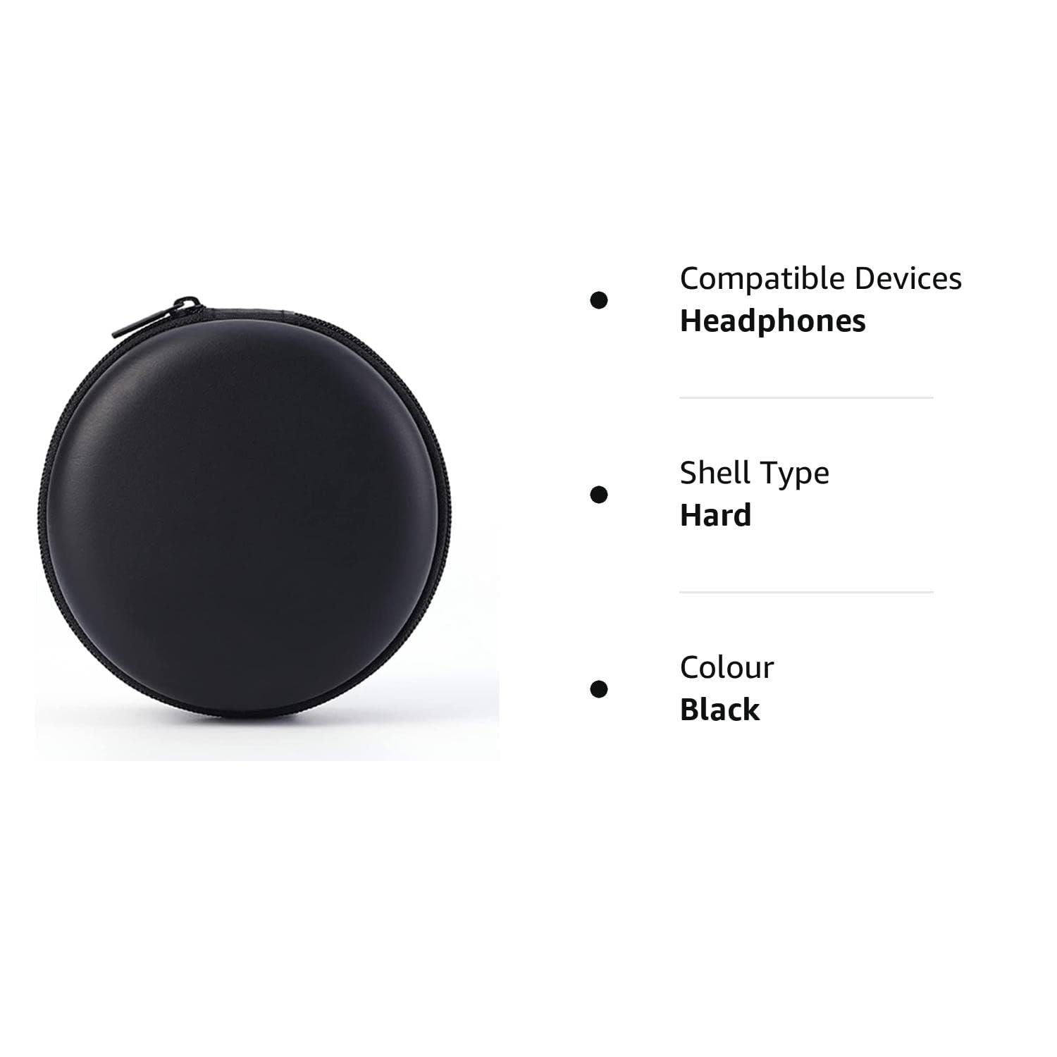 CLAVIER Polyurethane Hard Carrying Case Portable Protection Storage Bag for Earphone Headset Headphone Black