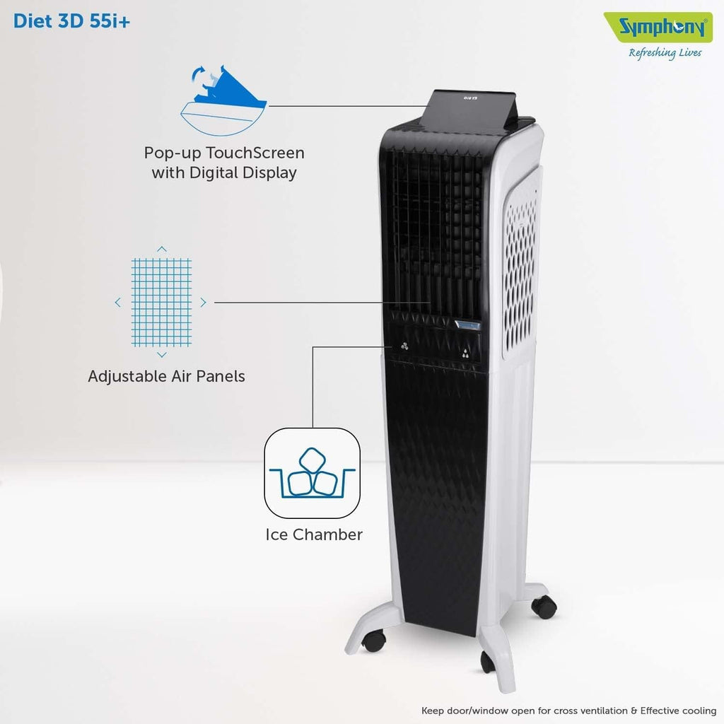 Buy Symphony 55 L Tower Air Cooler with 3sided Cooling Pads