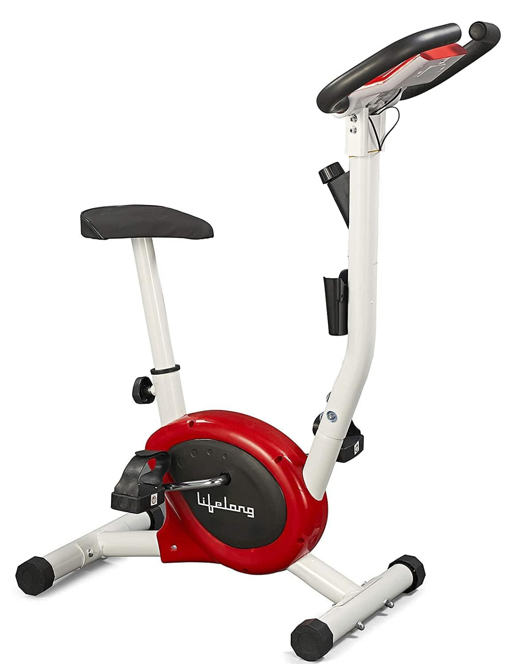 Upright stationary outlet exercise bike