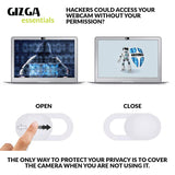 GIZGA essentials Webcam Cover, Privacy Protector Webcam Cover Slide, White